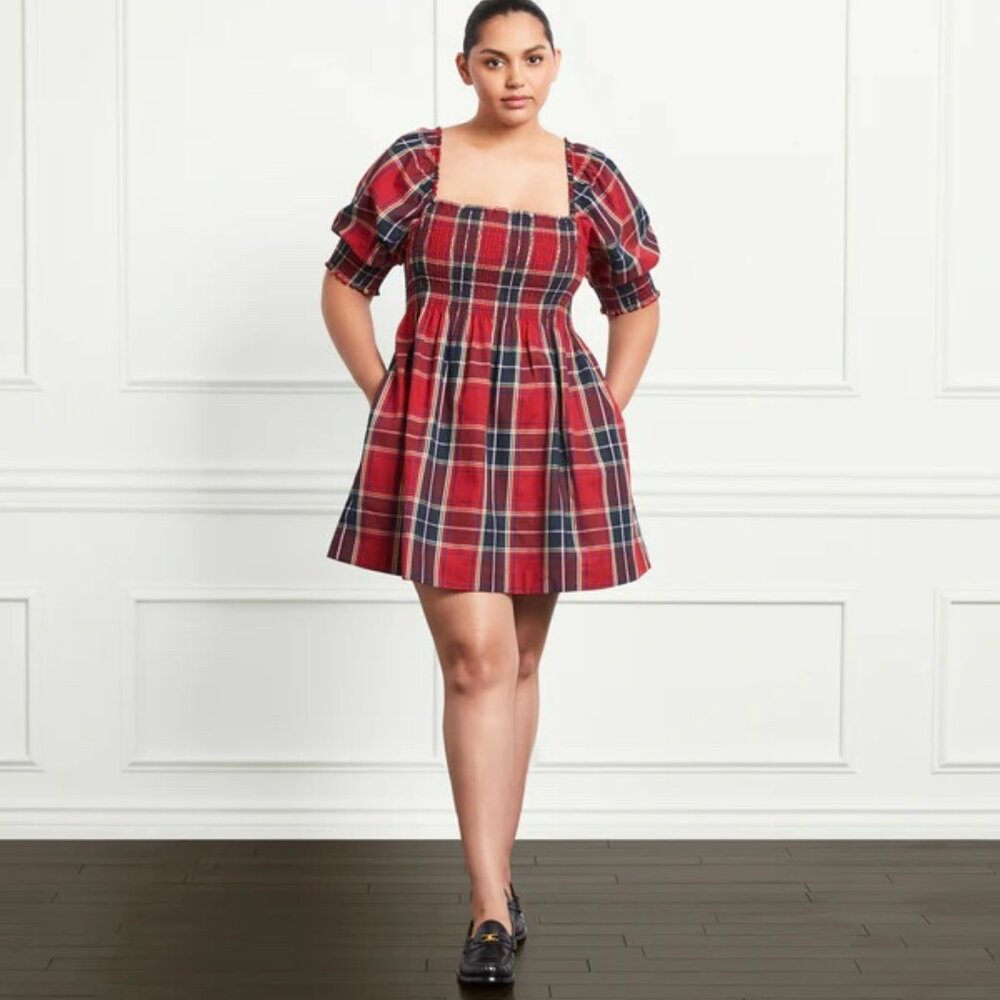Hill House Athena Nap Dress in Red Tartan
